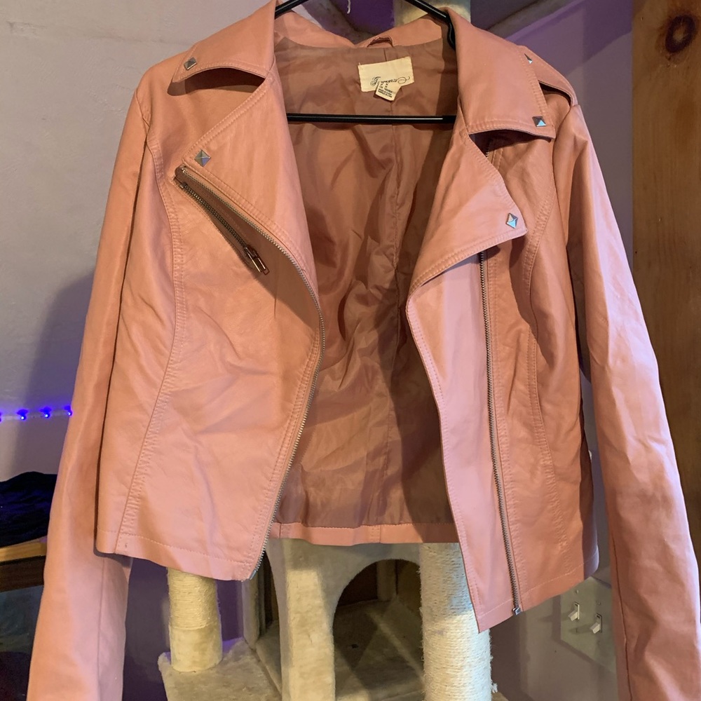 Pink leather jacket!